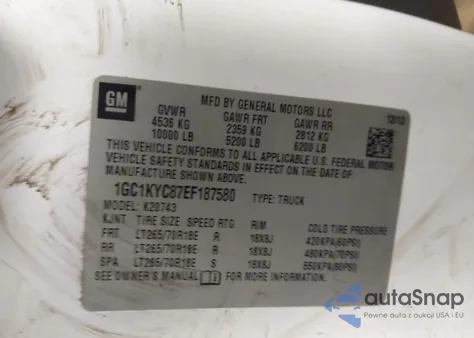 2014 Chevrolet Silverado 2500Hd Ltz from USA, damaged, VIN 1GC1KYC87EF187580